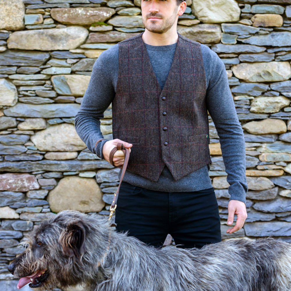 アイルランド ウエストコート ツイードベスト Mucros マクロス Waistcoat Brown