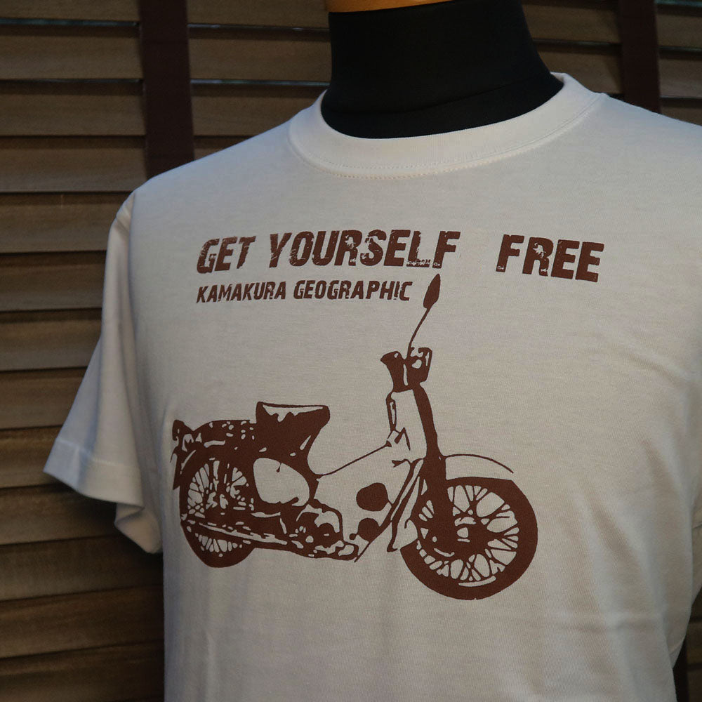 鎌T-Shirts New 【Get yourself free】シリーズ Cub スパーカブ 名車Tシャツ