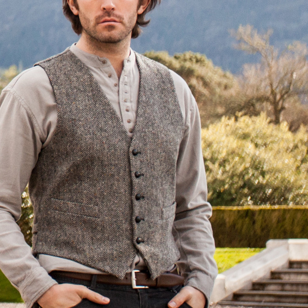 アイルランド ウエストコート ツイードベスト Mucros マクロス Waistcoat Gray