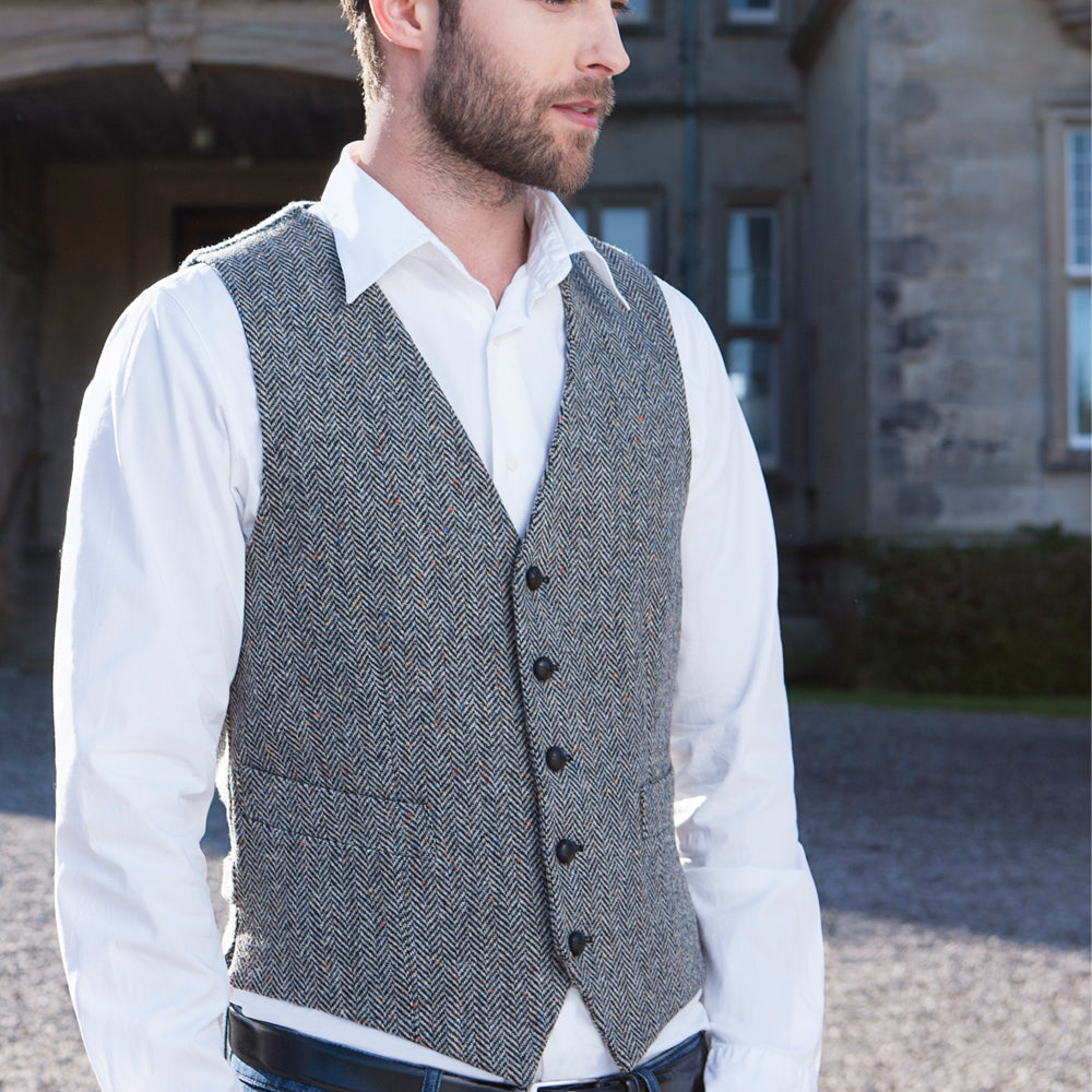 アイルランド ウエストコート ツイードベスト Mucros マクロス Waistcoat Gray