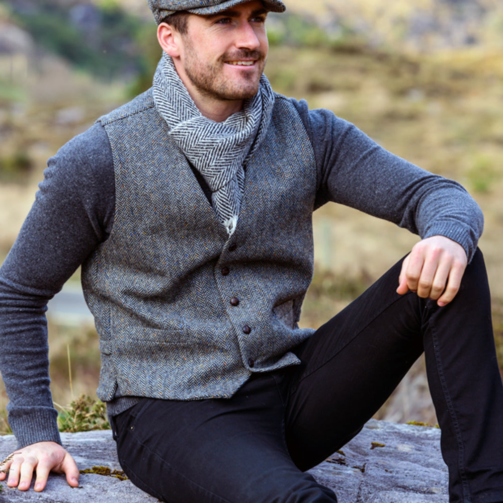 アイルランド ウエストコート ツイードベスト Mucros マクロス Waistcoat Gray