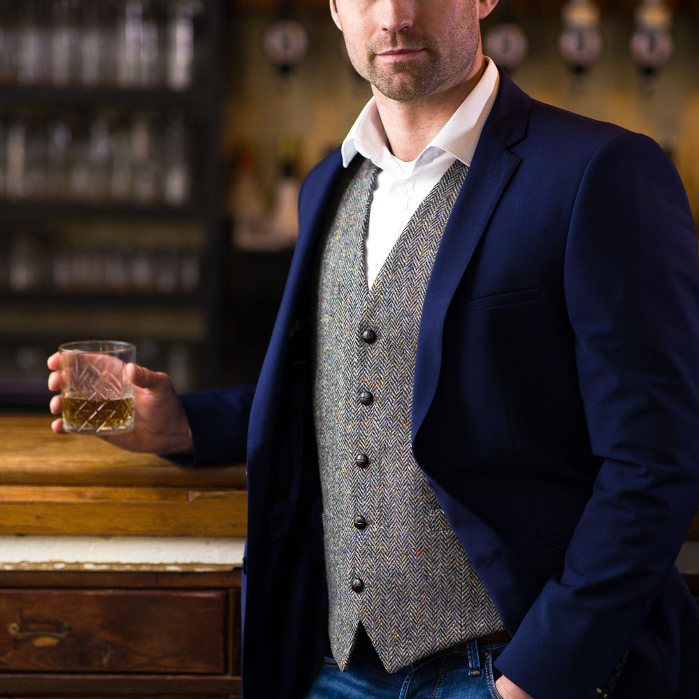アイルランド ウエストコート ツイードベスト Mucros マクロス Waistcoat Gray