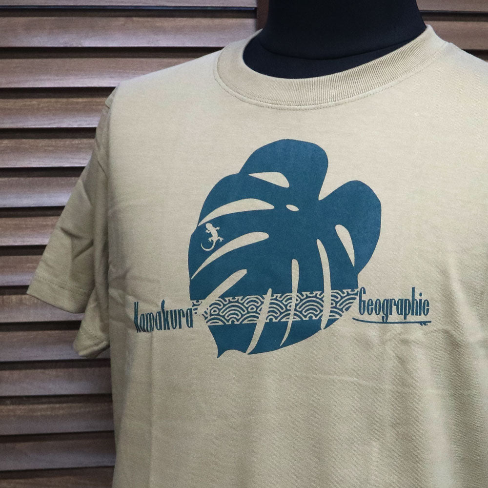 鎌T-Shirts New leaf リーフ モンステラ そしてヤモリ