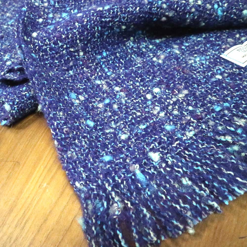 マフラー スカーフ ファッション性抜群 アルパカブークレ アイルランド製 ネイビー Navy