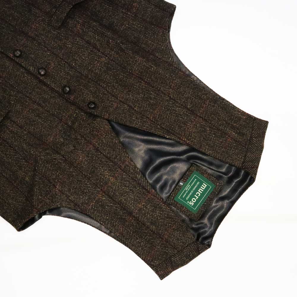 アイルランド ウエストコート ツイードベスト Mucros マクロス Waistcoat Brown