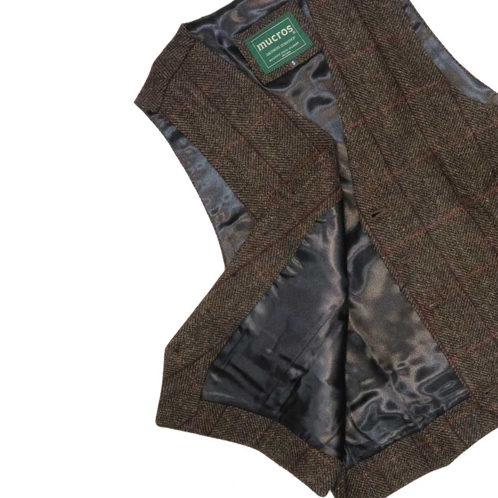 アイルランド ウエストコート ツイードベスト Mucros マクロス Waistcoat Brown