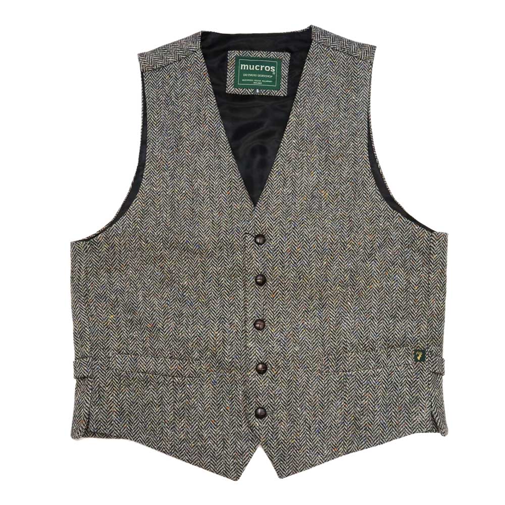 アイルランド ウエストコート ツイードベスト Mucros マクロス Waistcoat Gray