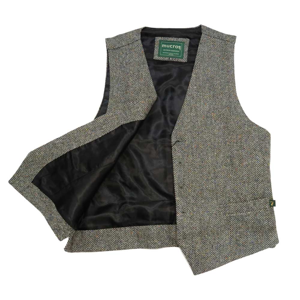 アイルランド ウエストコート ツイードベスト Mucros マクロス Waistcoat Gray