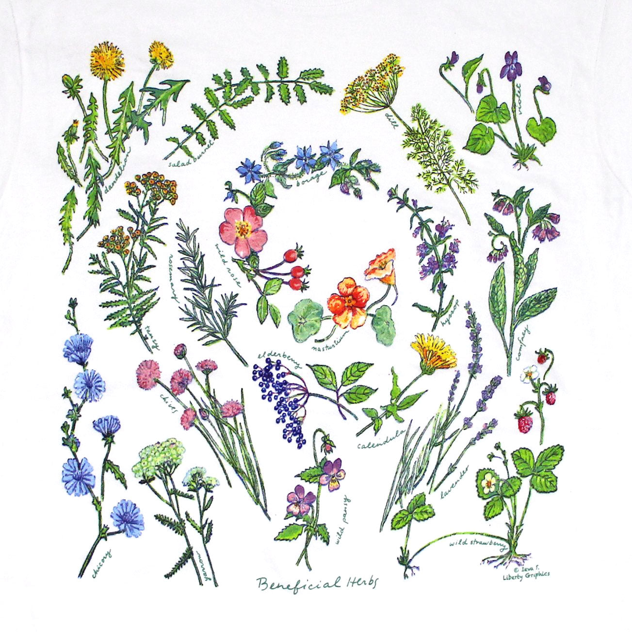 Liberty Graphics T-Shirts Beneficial Herbs ベネフィシャルハーブ