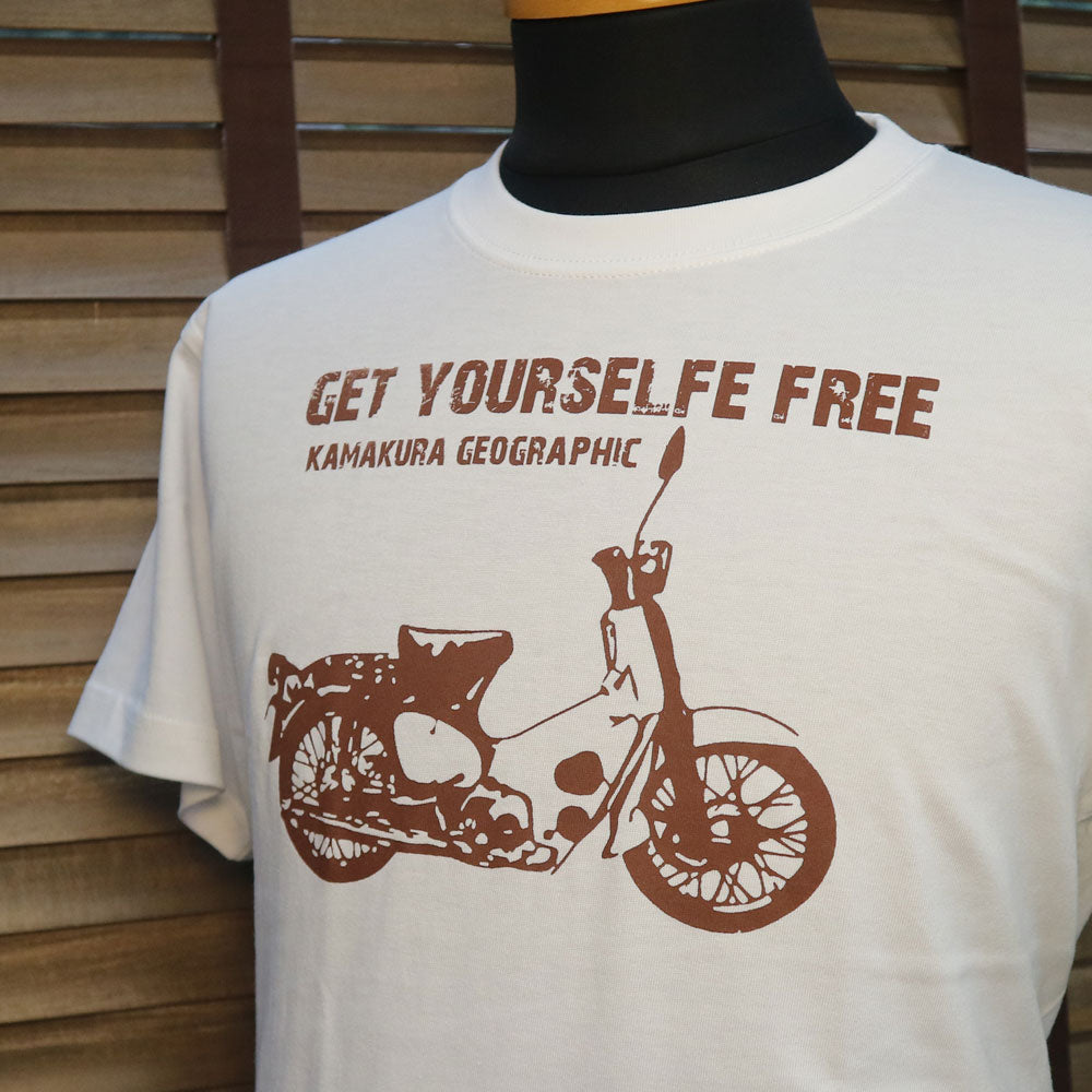 鎌T-Shirts New 【Get yourself free】シリーズ Cub スパーカブ 名車Tシャツ