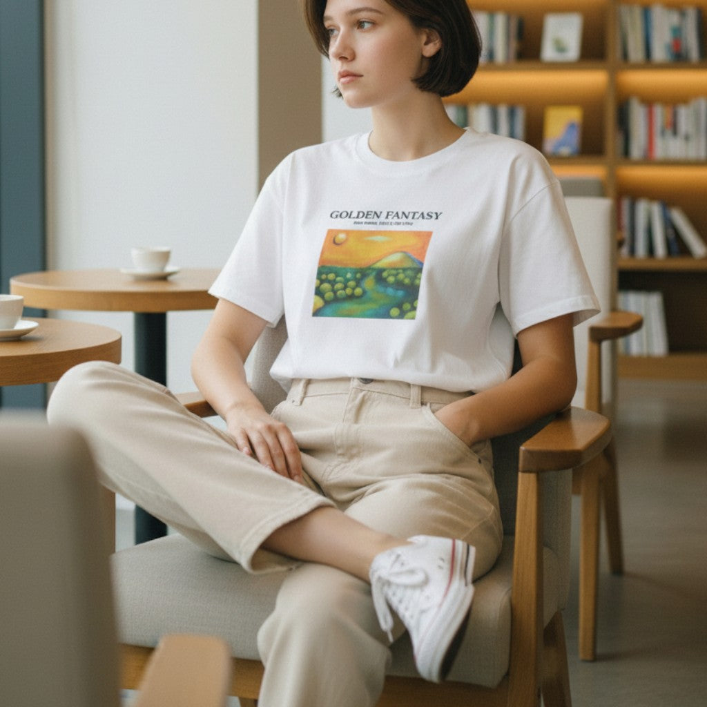 鎌T-Shirts アートT-Shirts/ Golden Fantasy  ゴールデンファンタジー  Artist : Minasa   ハンドライティングアート　ベルリンアーティスト