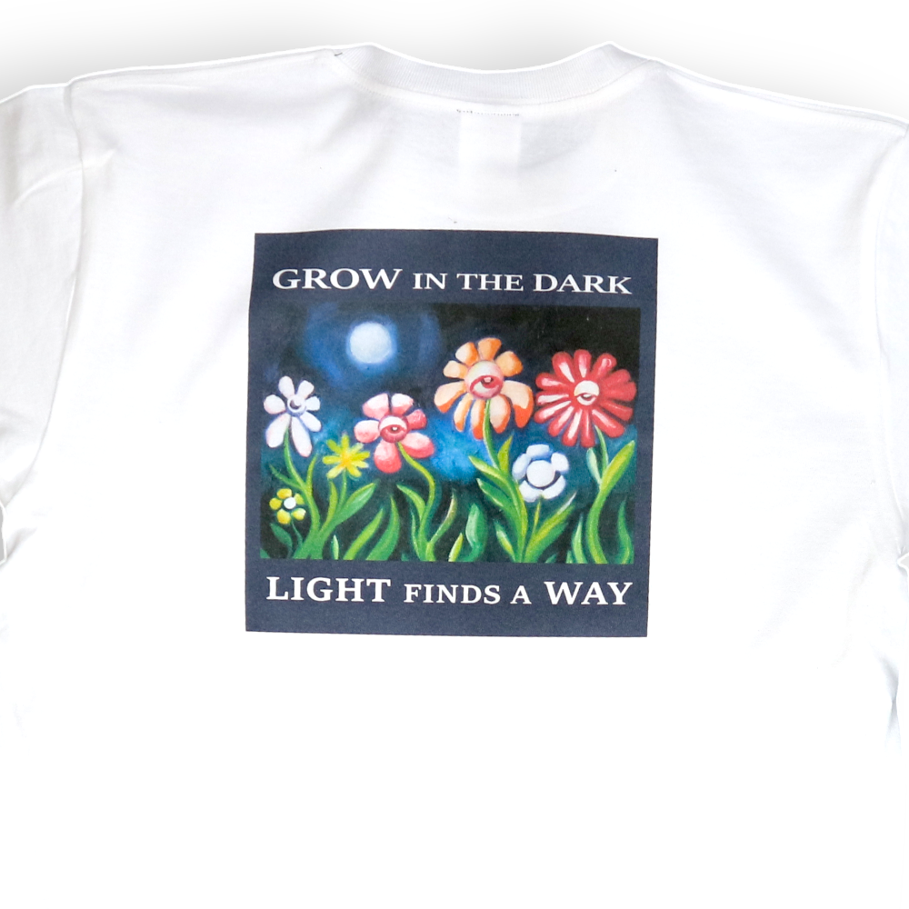 鎌T-Shirts アートT-Shirts/ Grow in the dark グローンザダーク  Artist : Minasa   ハンドライティングアート　ベルリンアーティスト