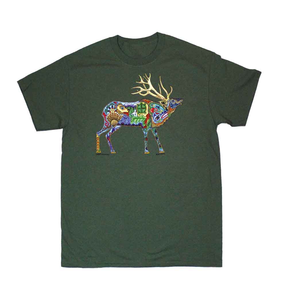 Liberty Graphics T-Shirts Earth Art Elk ｱｰｽｱｰﾄ ｴﾙｸ