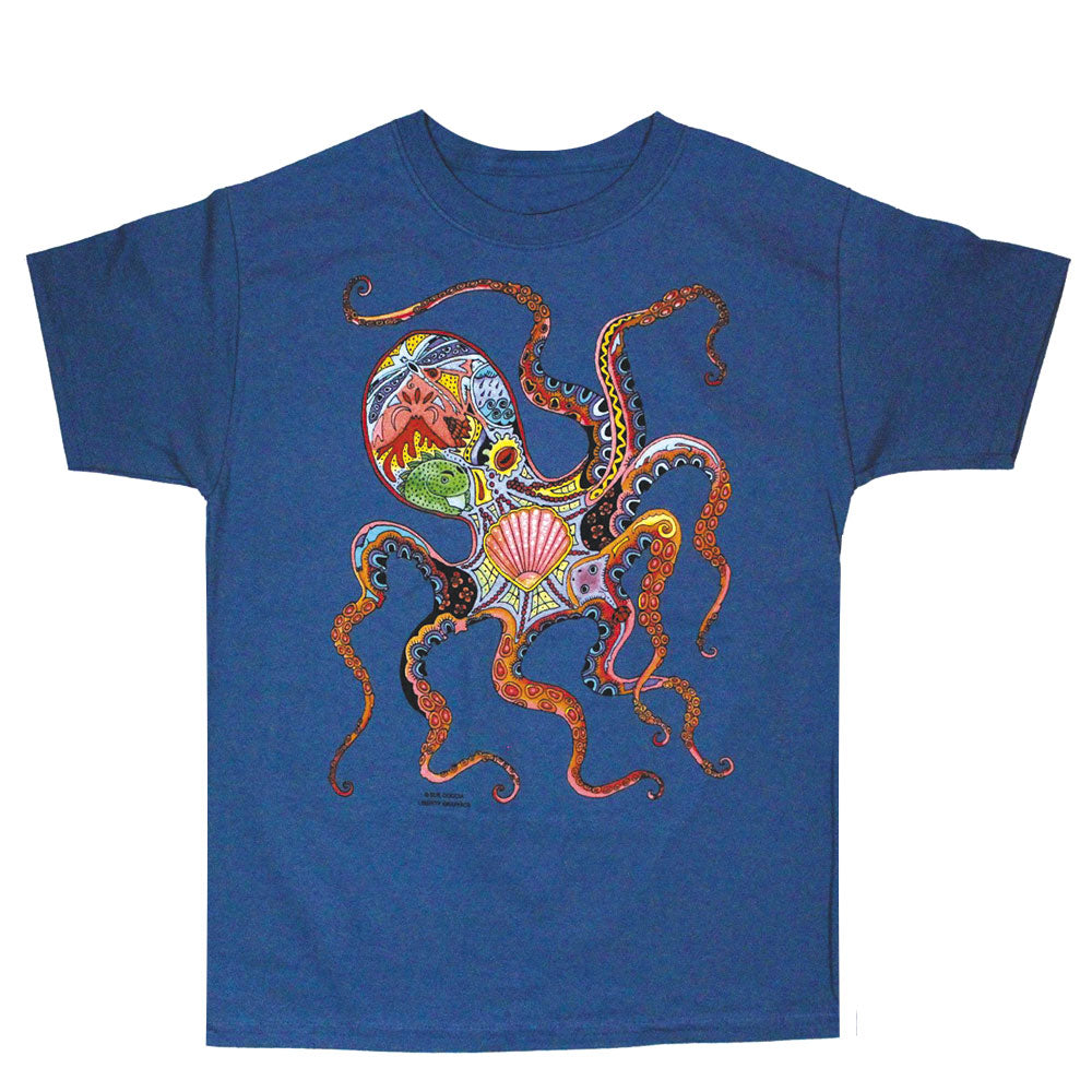 Liberty Graphics T-Shirts Earth Art Octopus ｱｰｽｱｰﾄ たこ