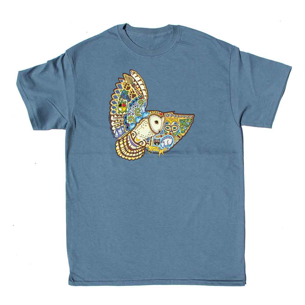 Liberty Graphics T-Shirts Earth Art Owl ｱｰｽｱｰﾄ ﾌｸﾛｳ