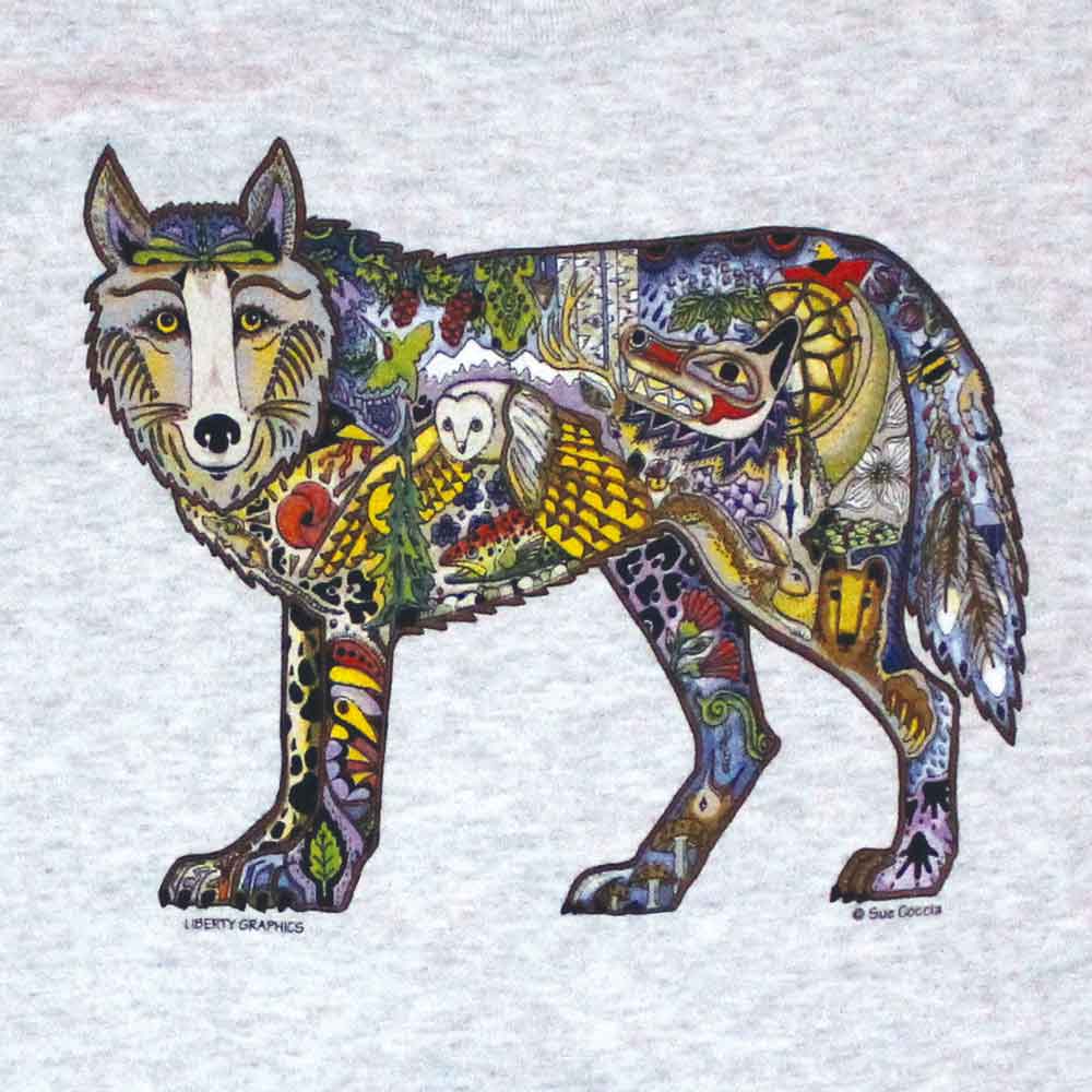 Liberty Graphics T-Shirts Earth Art Wolf ウルフ